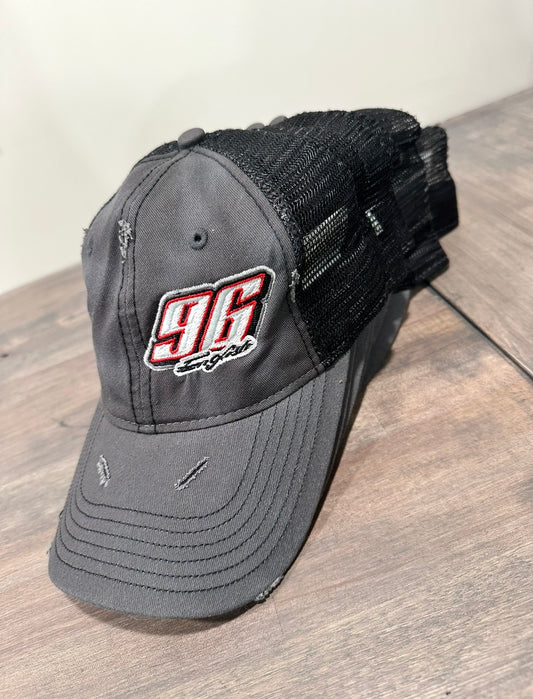 H2503B - Black #96 English Distressed Hat