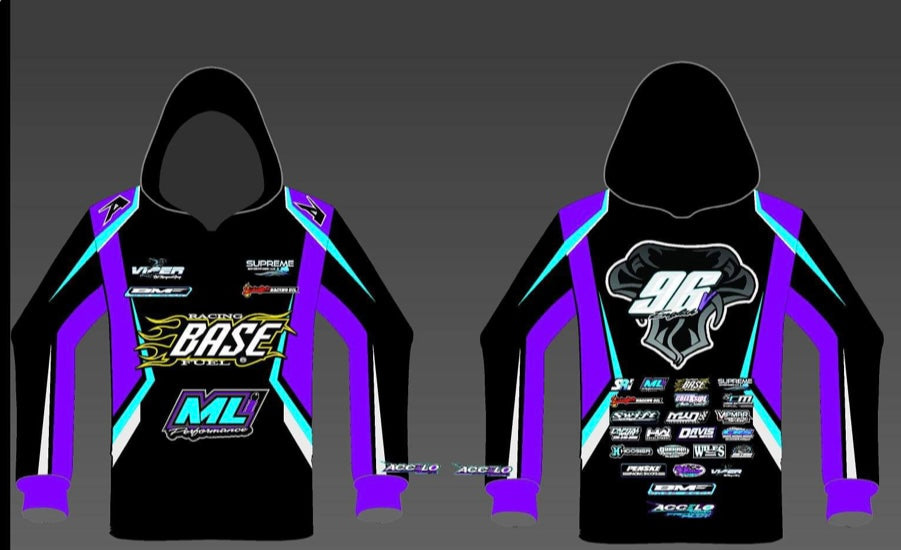 HS2402B - Black Viper Motorsports Team Sublimated Hooded Sweatshirt