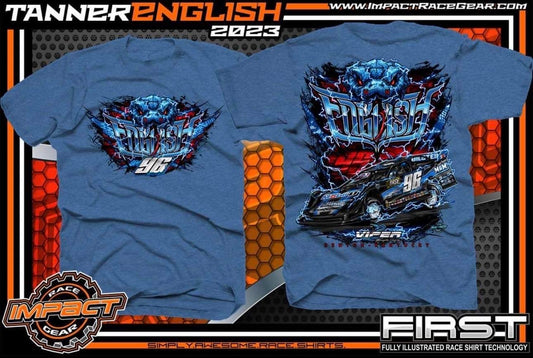 T2303BL - Blue English Snake Bite Short Sleeve T-Shirt